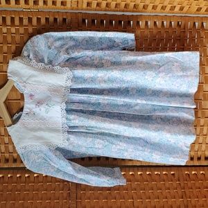 Rare Edition Girls 6 Dress Blue Floral Lace Union Made Vintage